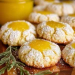 Delicious homemade lemon curd cookies on a plate