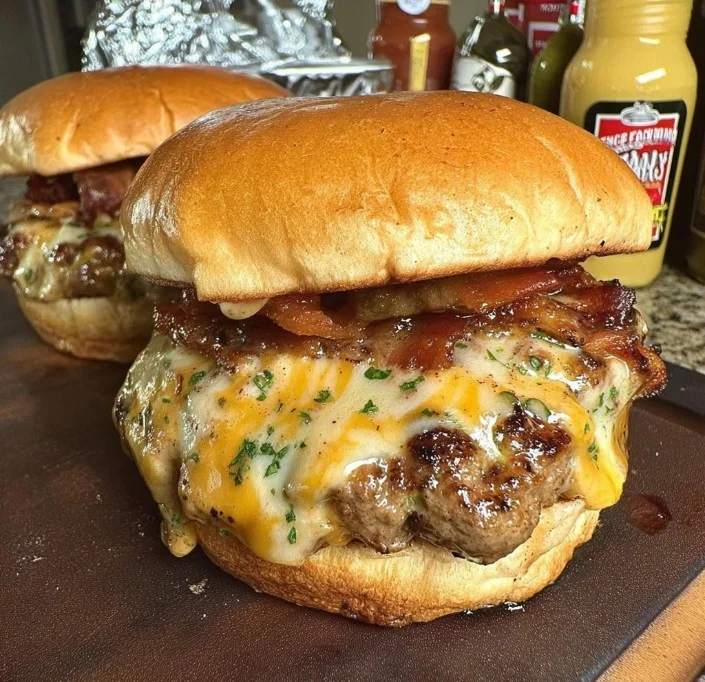 Delicious smoked Cajun burgers topped with spices and grilled to perfection