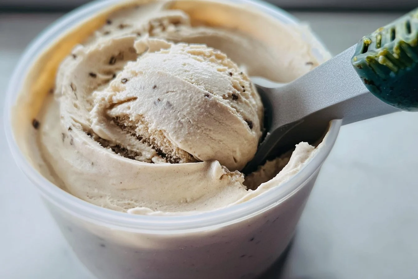 Delicious Earl Grey Tea Ice Cream served in a bowl with a spoon