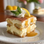 Delicious lemon tiramisu dessert with lemon zest and cream layers.