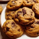 Deliciously baked Pumpkin Chocolate Chip Cookies on a cooling rack