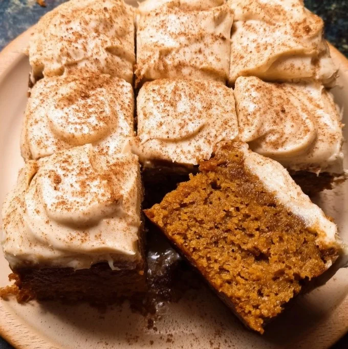 Pumpkin Spice Latte Cake with creamy frosting and autumn spices