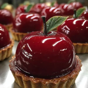 Poisoned apple tarts with a spooky design for Halloween