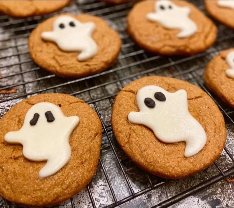Spooky Ghost Brown Butter Pumpkin Cookies