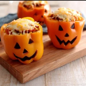 Delicious Slow Cooker Shredded Taco Chicken Stuffed Peppers served on a plate