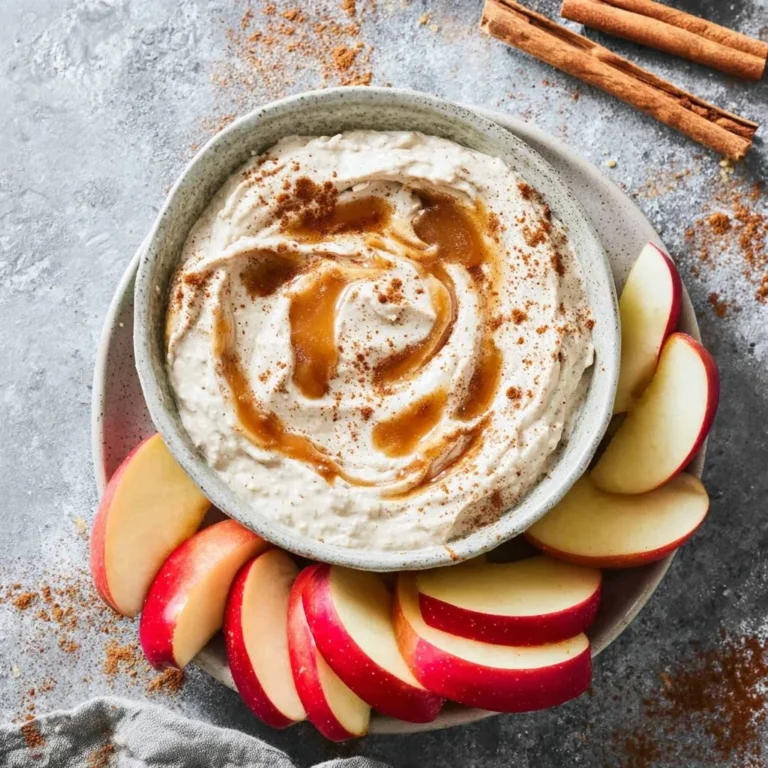 Delicious caramel apple dip served with sliced apples for dipping.