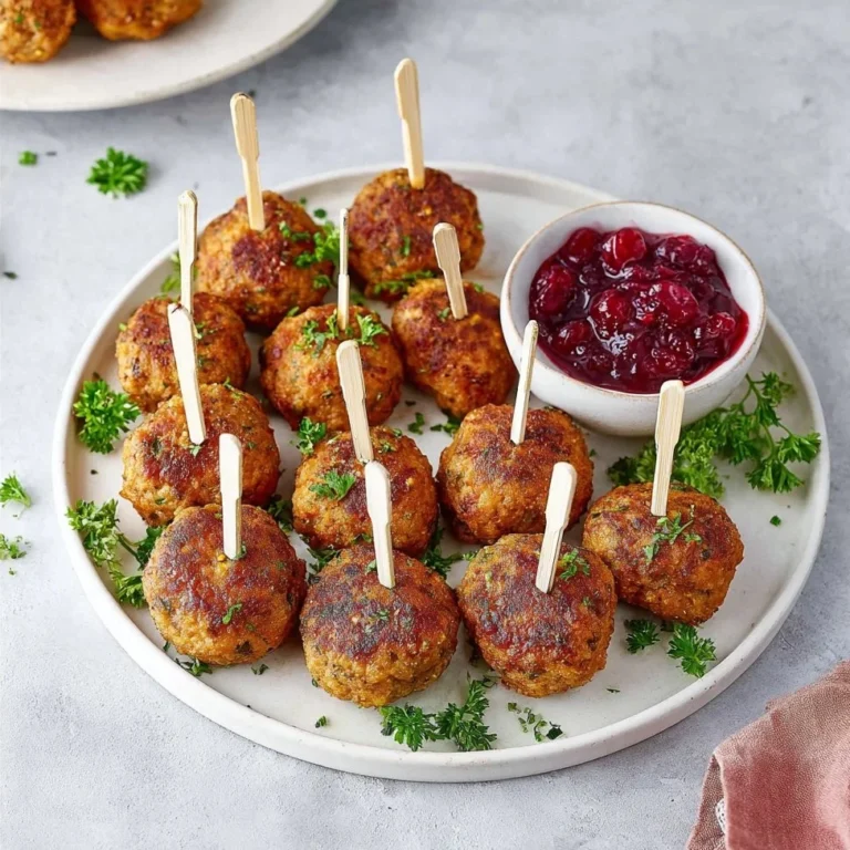 Plate of savory cheese stuffed meatballs with marinara sauce.