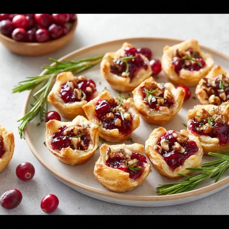 Delicious Cranberry Brie Bites on a platter, perfect for appetizers