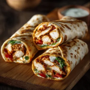 Crispy Chicken and Mozzarella Wraps in Air Fryer