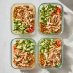Low-carb Mexican meal prep bowls with fresh ingredients and vibrant colors