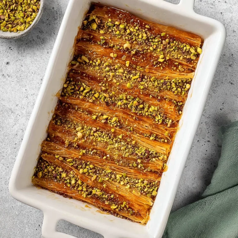 Delicious Phyllo Crinkle Cake with crispy layers and a rich chocolate filling.