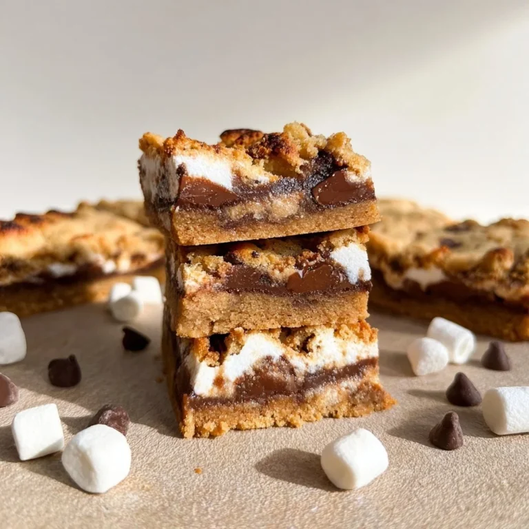 Delicious S'mores Cookie Dough Bars with chocolate and marshmallows