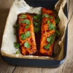 Sriracha Salmon and Raspberry dish cooked in an air fryer