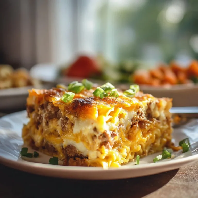 Ultimate Overnight Breakfast Casserole with eggs, cheese, and sausage baked to perfection
