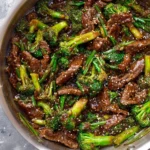 Delicious Beef with Broccoli served on a plate with vibrant vegetables.