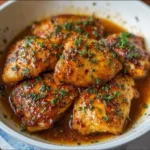 Plate of Brown Sugar Garlic Chicken garnished with green onions