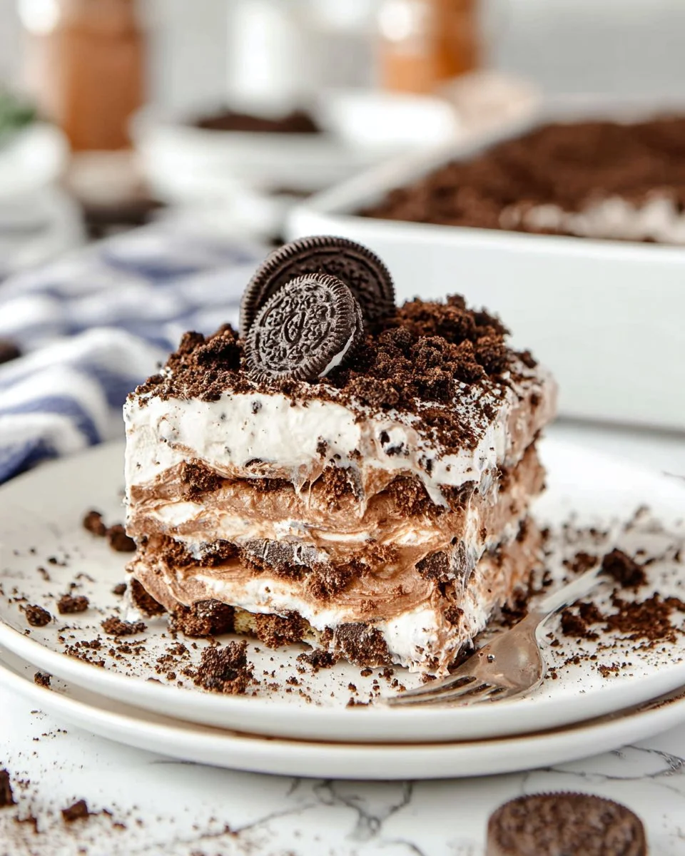 Bowl of chocolate ice cream topped with crushed Oreo cookies