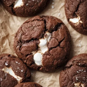 Delicious Chocolate Marshmallow Cookies stacked on a plate