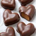 Delicious chocolate peanut butter hearts perfect for Valentine's Day gifts.