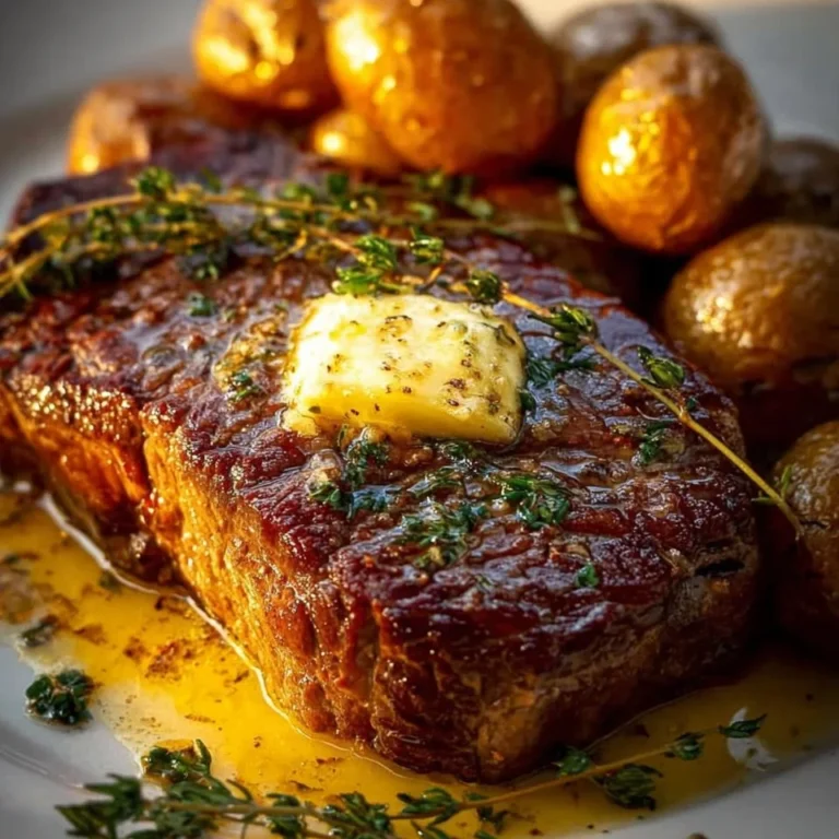 Slow cooker Cowboy Butter Beef with golden potatoes