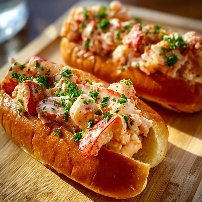 Creamy Cajun lobster rolls served in a toasted bun with fresh herbs