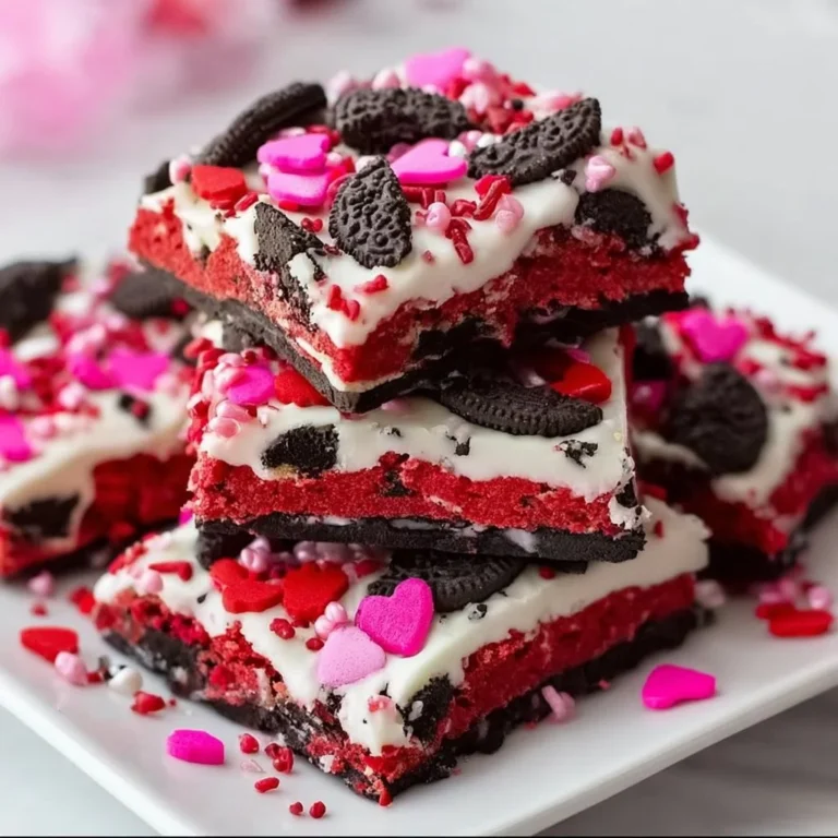 Delicious Valentine's Oreo Bark decorated for a festive celebration