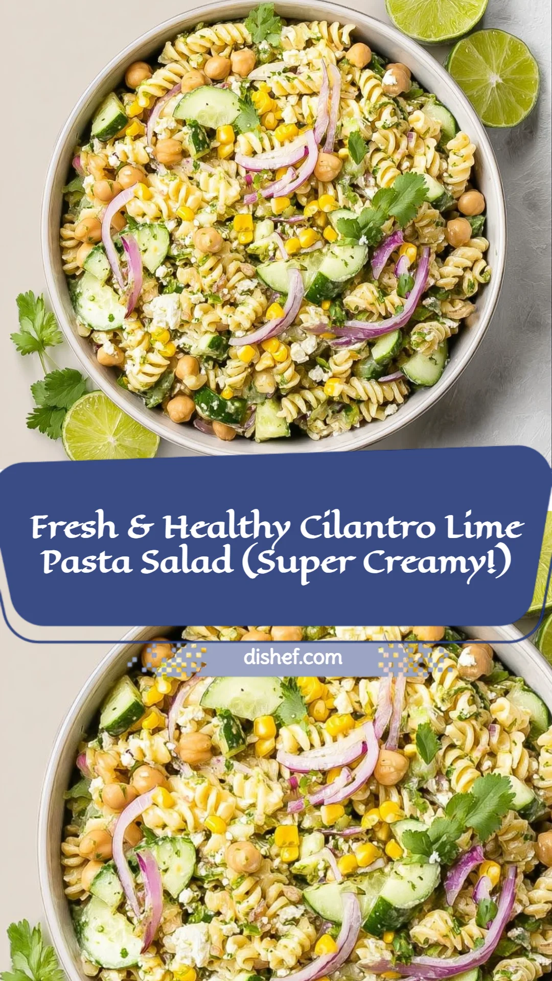 Fresh & Healthy Cilantro Lime Pasta Salad (Super Creamy!)