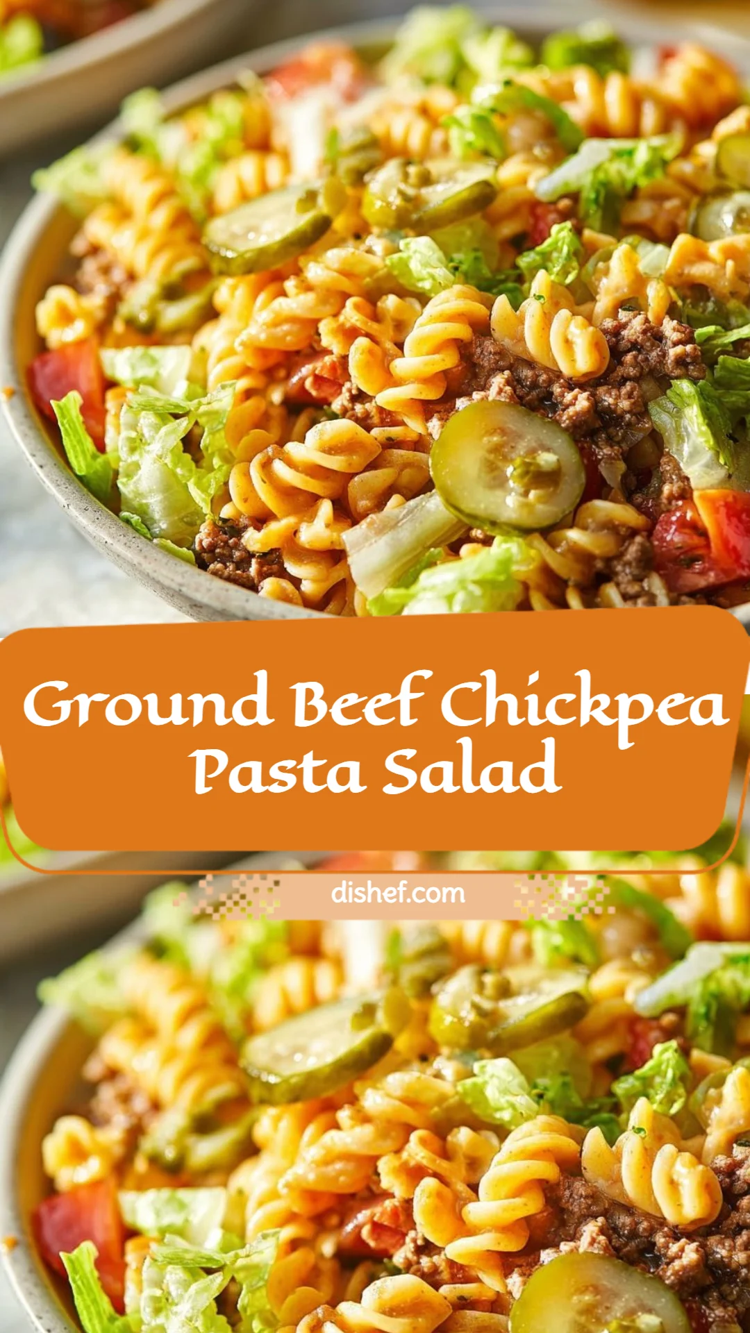 Ground Beef Chickpea Pasta Salad