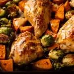 Delicious Maple Dijon Chicken Sheet Pan Recipe with vegetables