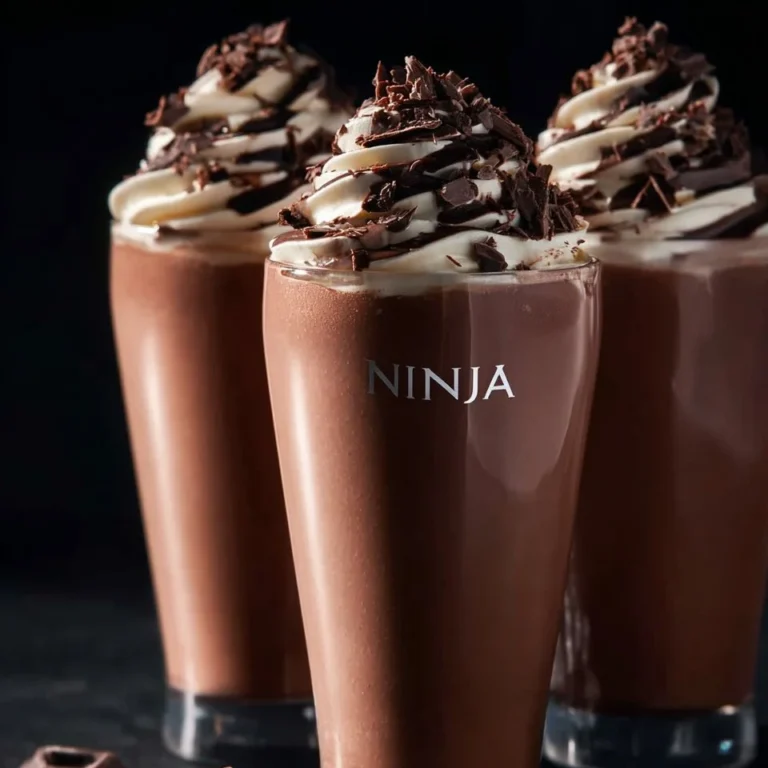 Delicious homemade chocolate milkshake made with Ninja Creami.