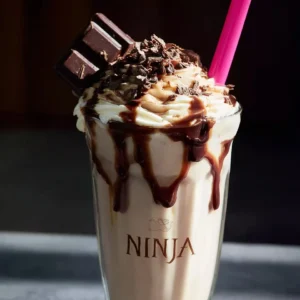 Delicious homemade vanilla milkshake made with Ninja Creami