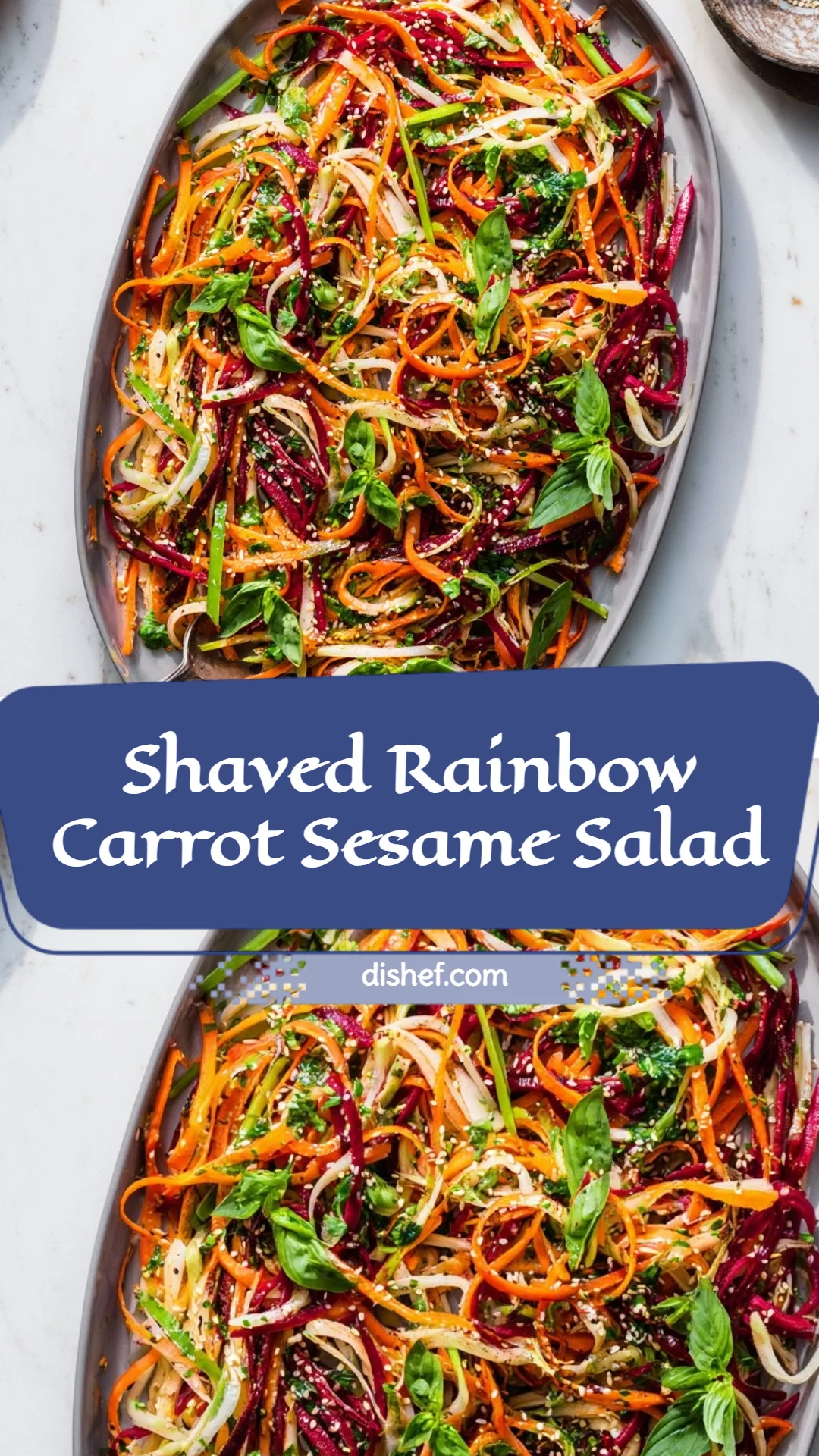 Shaved Rainbow Carrot Sesame Salad