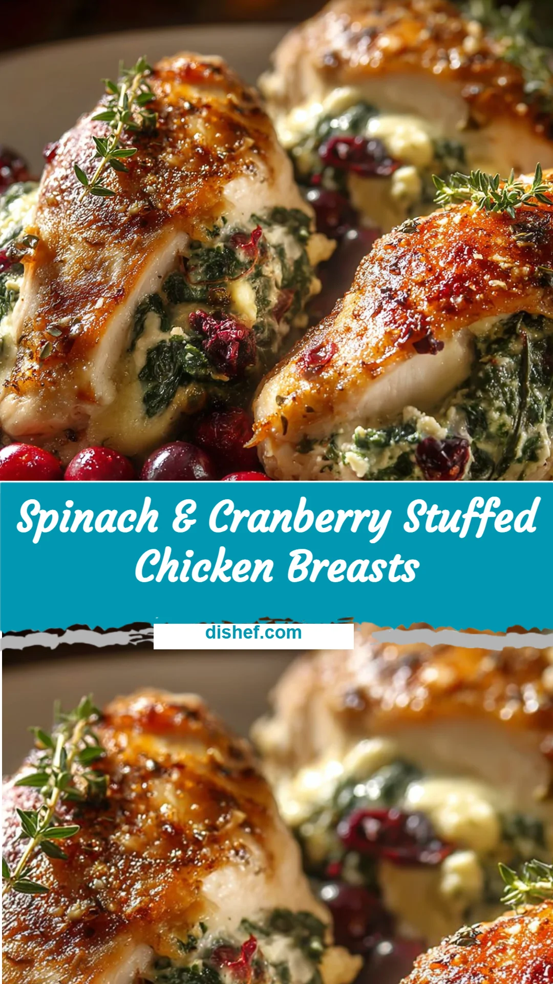 Spinach & Cranberry Stuffed Chicken Breasts