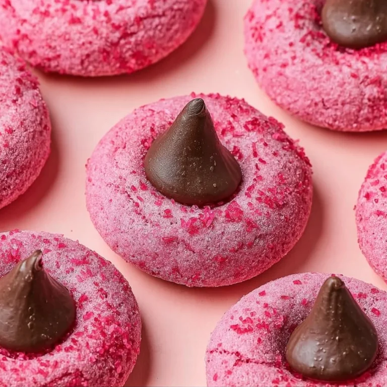 Delicious Strawberry Kiss Cookies topped with fresh strawberries and sweet icing.