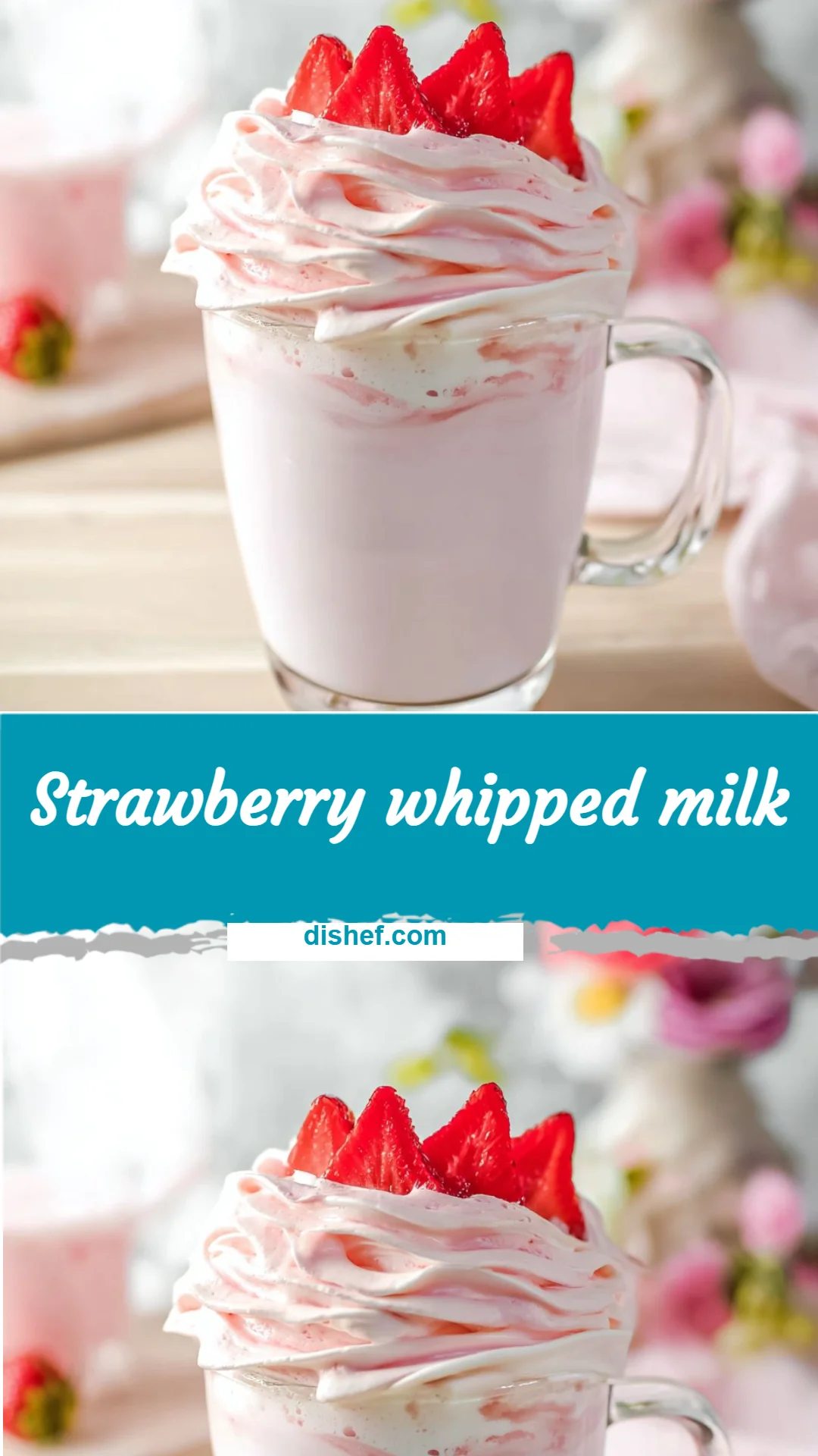 Strawberry whipped milk