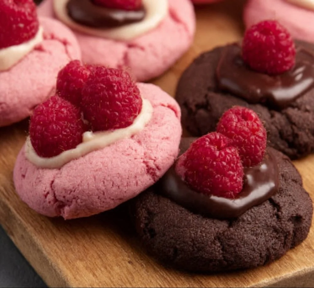 Delicious Valentine Ganache Cookies topped with rich chocolate ganache
