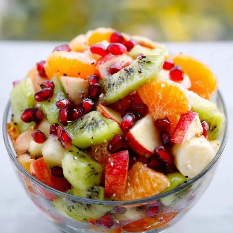 Colorful winter fruit salad with seasonal fruits in a bowl