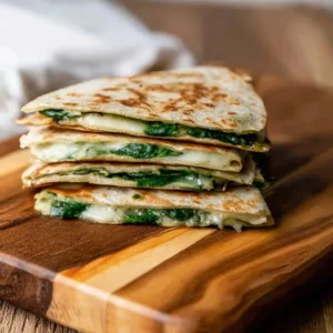 Quick and easy spinach vegetarian quesadillas ready in 5 minutes