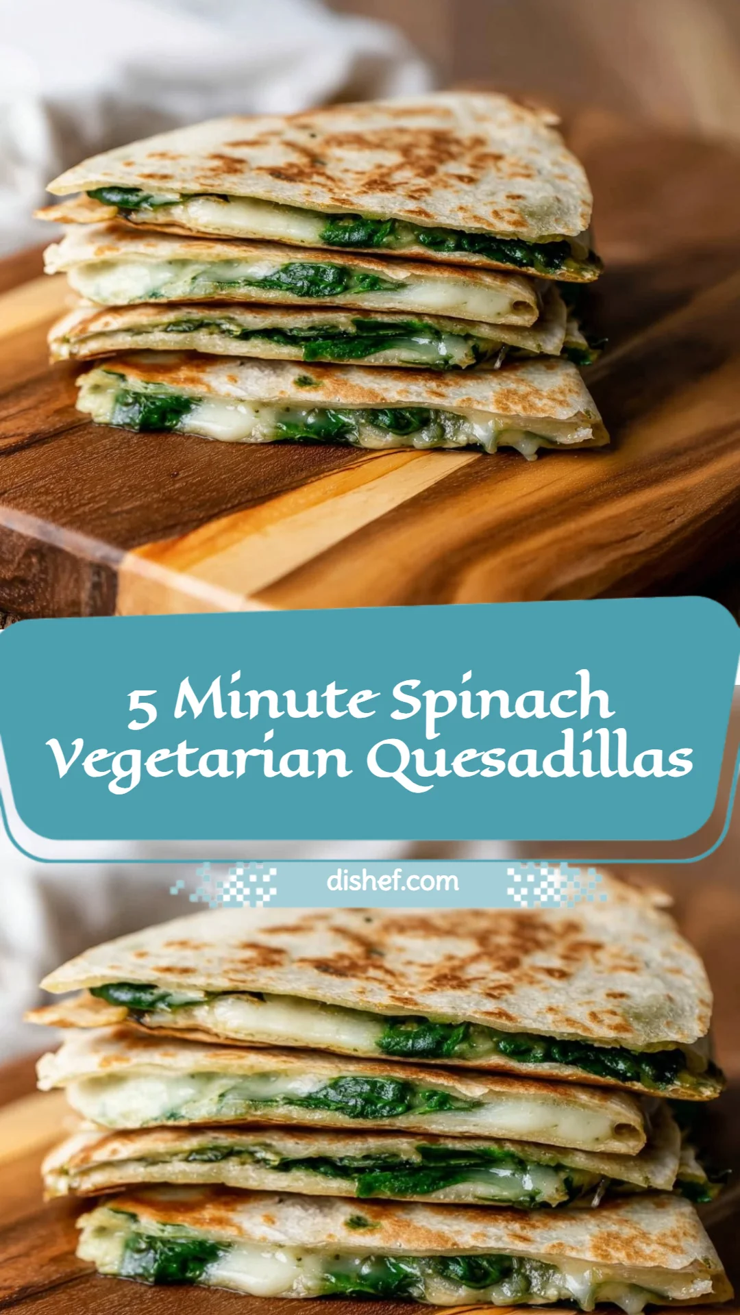 5 Minute Spinach Vegetarian Quesadillas