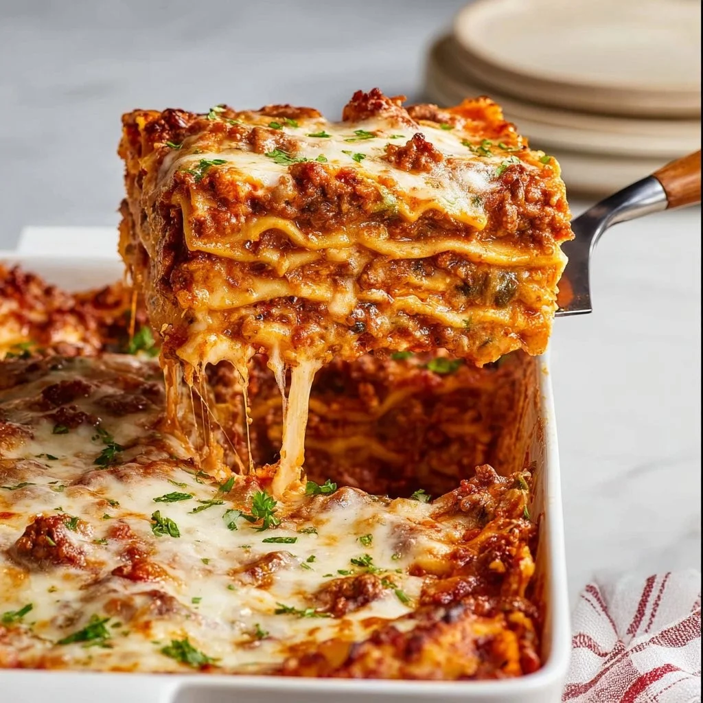 Delicious vegan lasagna layered with fresh vegetables and dairy-free cheese
