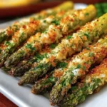 Crispy Parmesan asparagus sticks, a delicious and healthy side dish.
