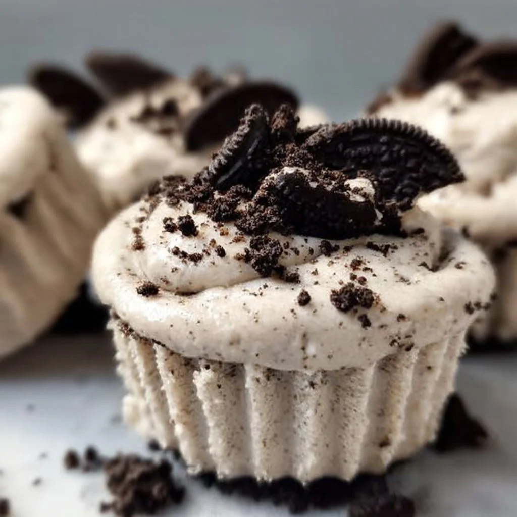 Healthy no-bake Oreo cheesecake bites on a plate, ready to enjoy.