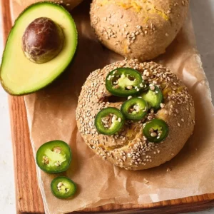 Jalapeno Protein Bagels with Beans, a nutritious and spicy snack option.