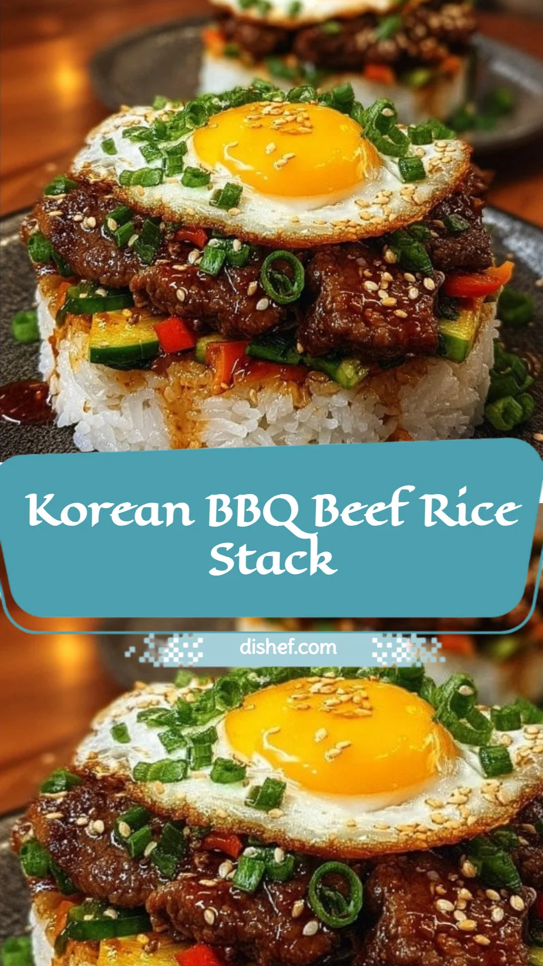 Korean BBQ Beef Rice Stack