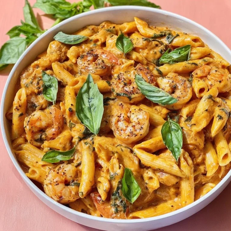 Delicious Marry Me Shrimp Pasta garnished with herbs and served in a bowl