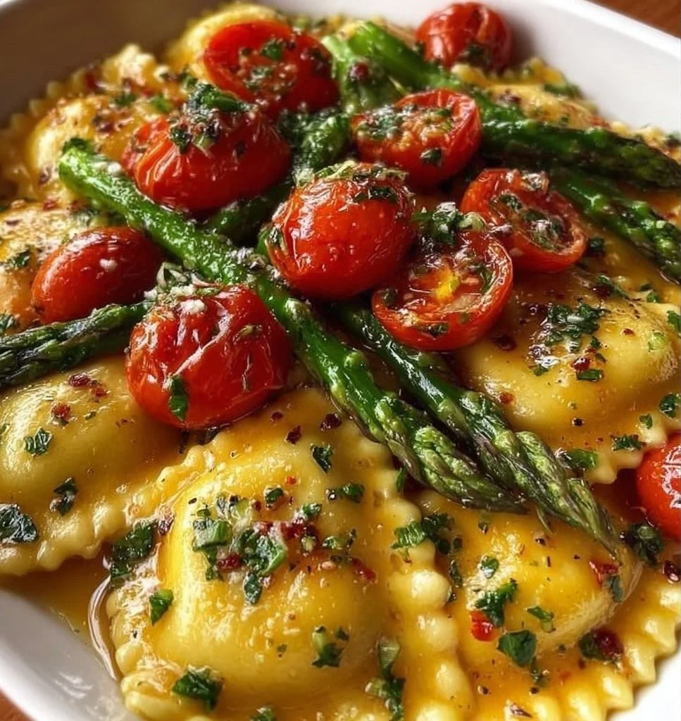 Quick and scrumptious ravioli dish served with fresh herbs and sauce
