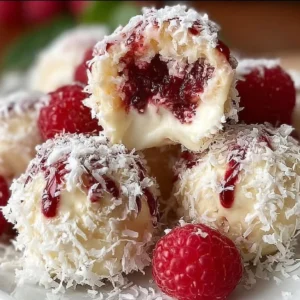 Delicious Raspberry Cream Cheese Bites on a serving platter