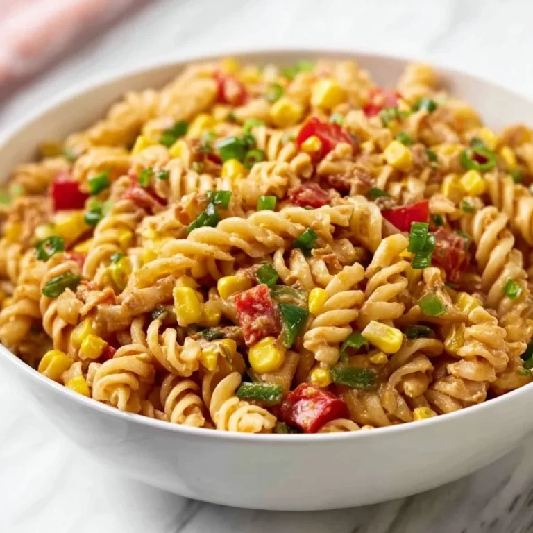 Colorful Taco Pasta Salad with fresh ingredients and toppings
