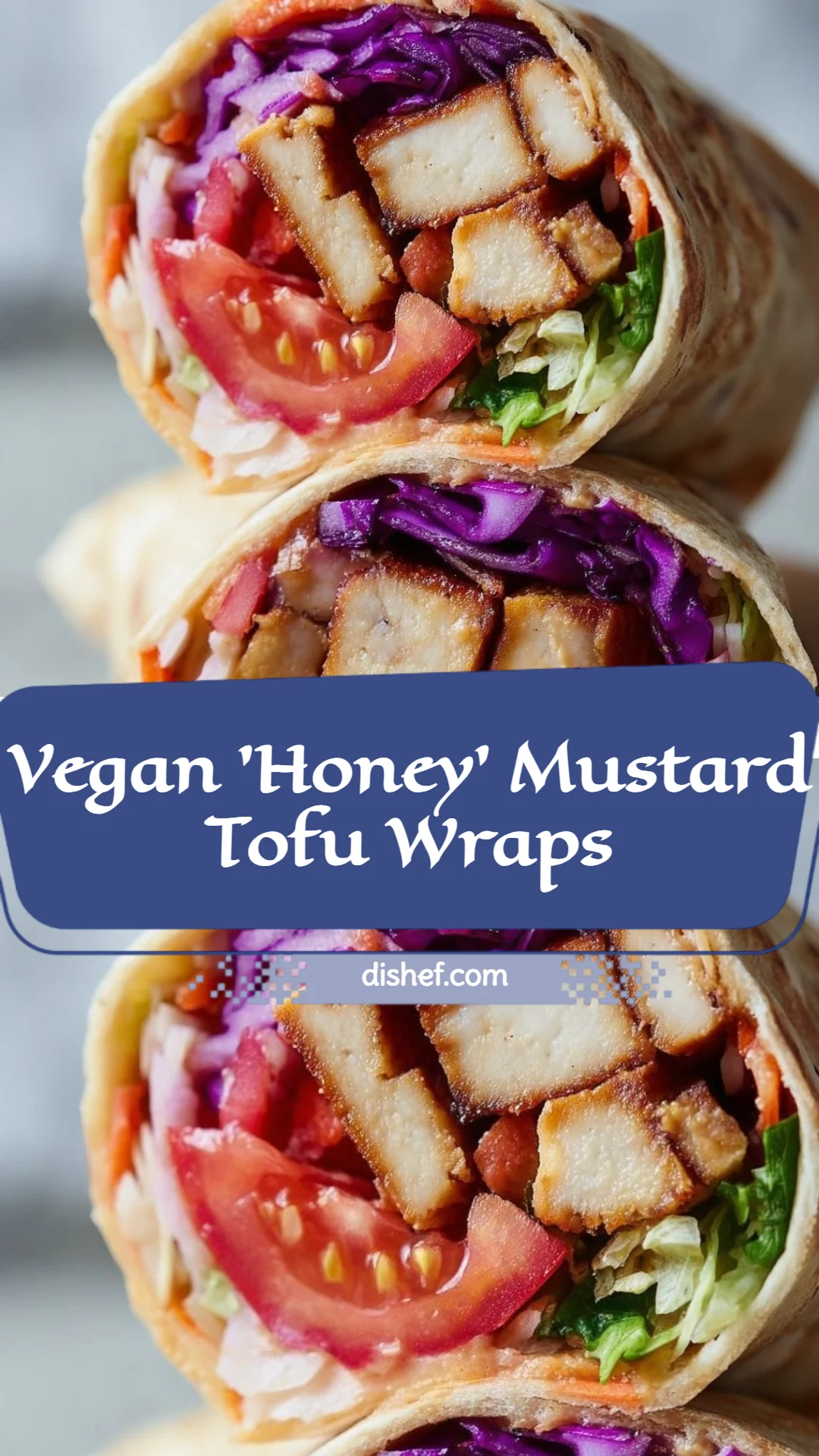 Vegan 'Honey' Mustard Tofu Wraps