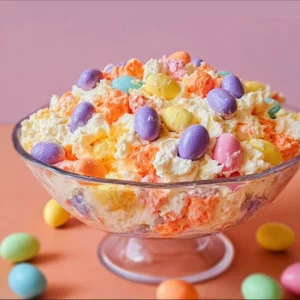 Delicious Easter Fluff Salad in a festive bowl